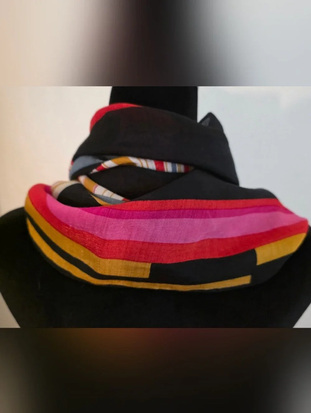 Multicolored Geometric Colorblock Scarf- Abstract Patchwork Pattern 22
